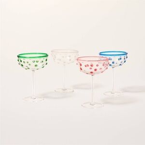 ♠️ 4-Piece Polka Dot Acrylic Coupe Drinkware Set - Kate Spade New York x Target